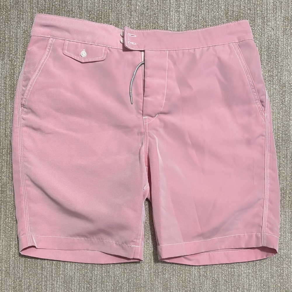 BD Baggies Pink Swim Shorts Men’s Size 32 Unlined Board Shorts with Pockets - Picture 2 of 9